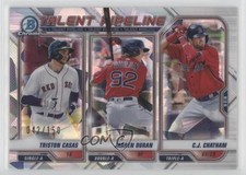 2021 Bowman Talent Pipeline Atomic Refractor 42/150 CJ Chatham Jarren Duran 4f5