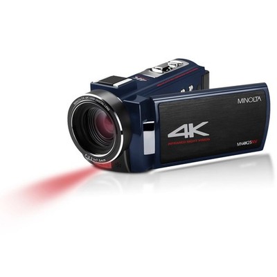 Minolta MN4K25NV 4K Ultra HD 30MP 3'' Touchscreen Camcorder with Night Vision, Bl
