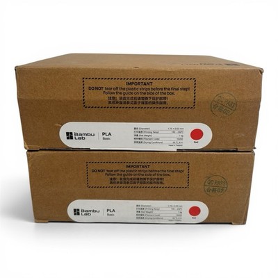 2-Pack Bambu Lab PLA Basic Red 1.75mm 1kg 3D Printer Filament NEW