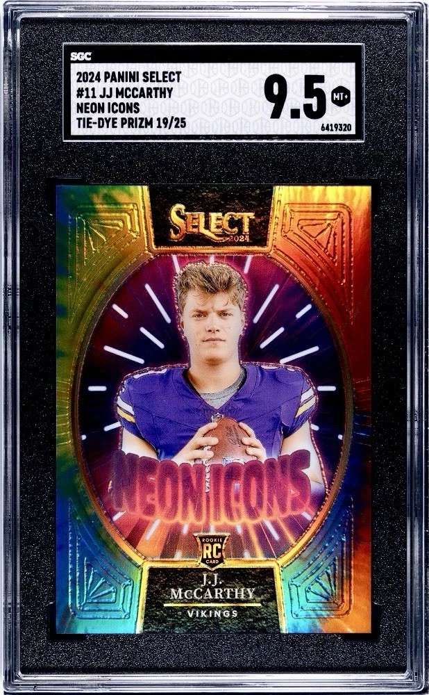 JJ McCarthy Panini Select Neon Icons #11 Tie-Dye