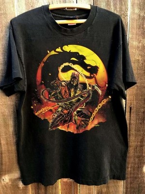 Scorpion Mortal Kombat 90s Rare design Black Short sleeve T shirt NH23692