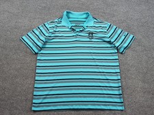 Nike Shirt Mens XL Blue Stripe Polo Short Sleeve Golf Tour Performance