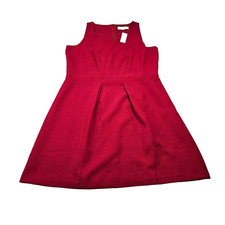 Ann Taylor LOFT Cranberry Red Fit Flare Dress Size 16 NWT Sleeveless Back Zip