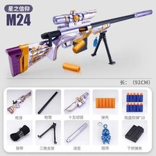 M24 Sniper Rifle Toy Gun Soft Foam Bullet Manual Loading Kids Role Play New Gift
