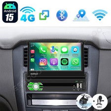 ESSGOO Single Din Radio Wireless Carplay 7" Screen Flip Out Car Stereo + Cam&Mic
