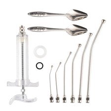 20/50ml Curved Feeding Syringe Kit Baby Bird Tubes Parrot Pigeon Fledgling Metal