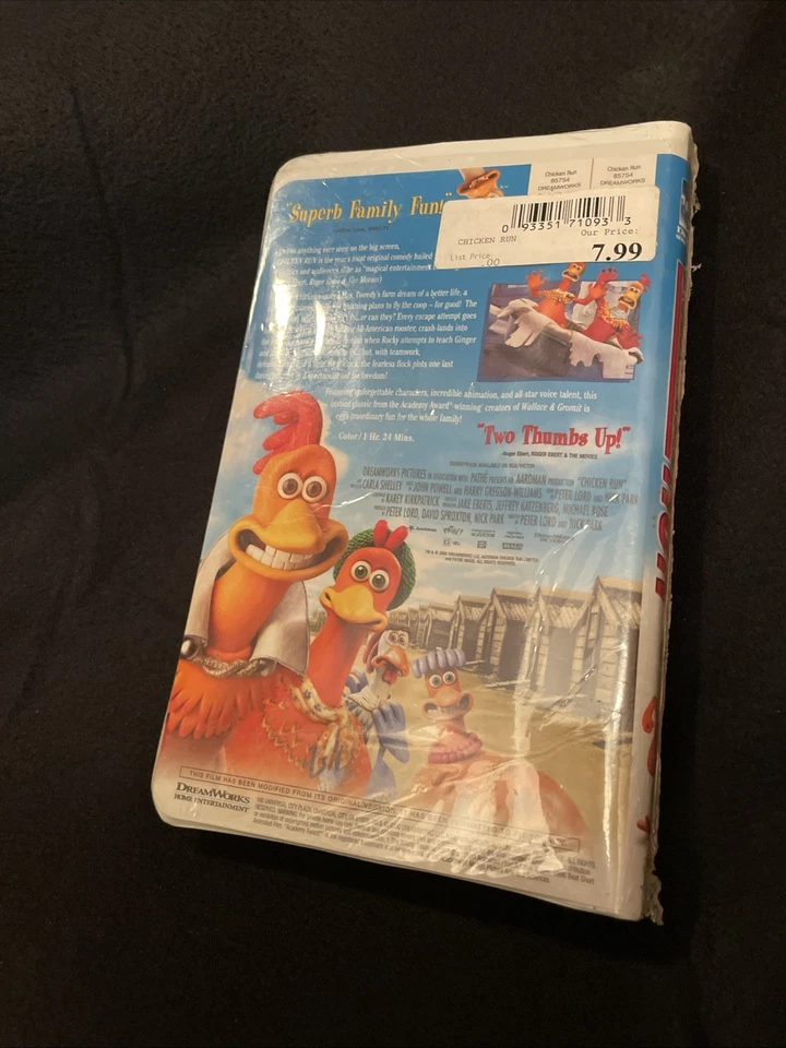 Chicken Run 2000 Dreamworld VHS Clamshell New Sealed - Image 2 of 4