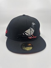 SS12 Staple Pigeon New Era 59Fifty Hat 7 1/8 Black Red cap Vintage 2012 Wool