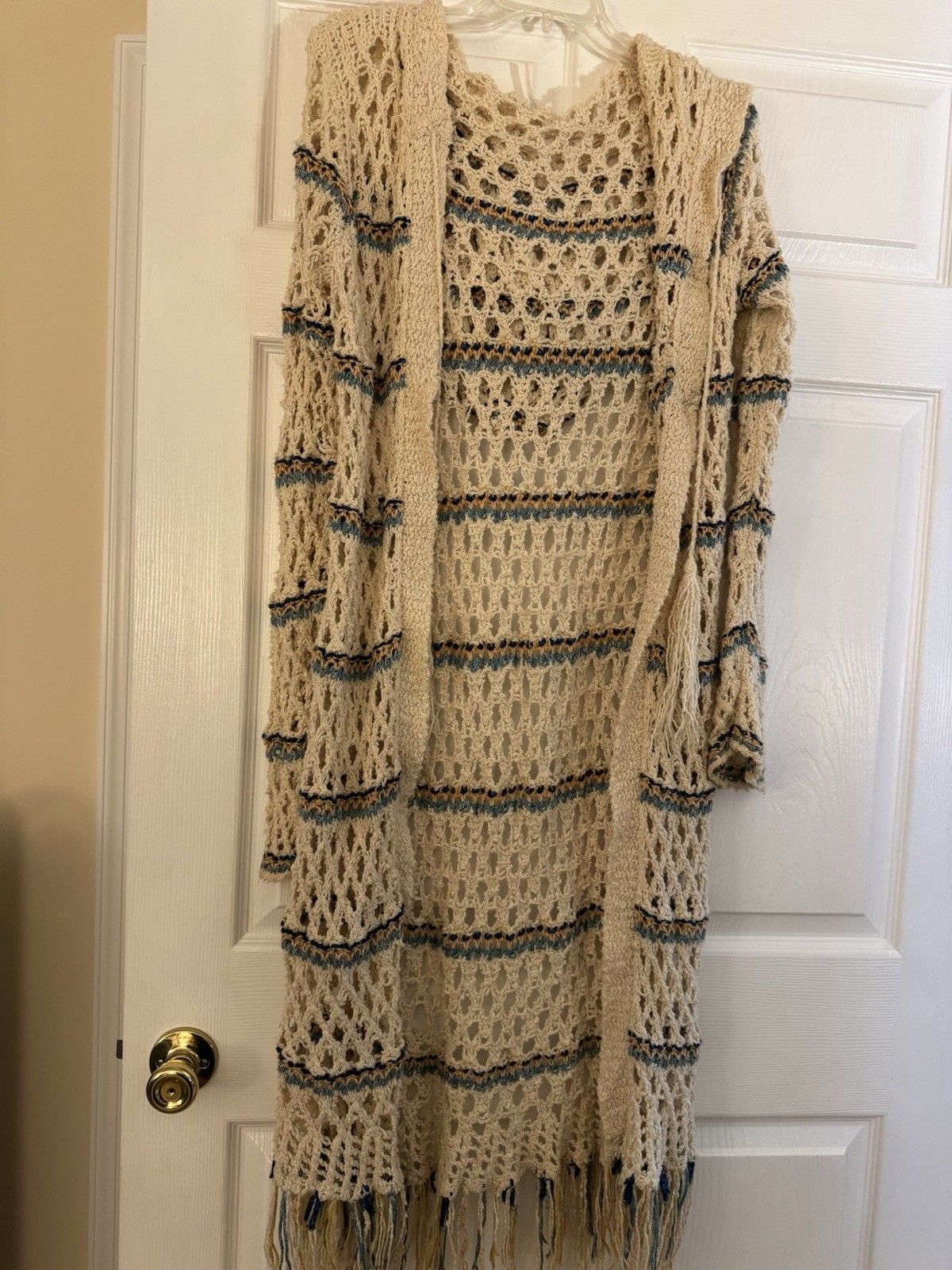 Free People Hooded Cardigan long Bohemian Sweater