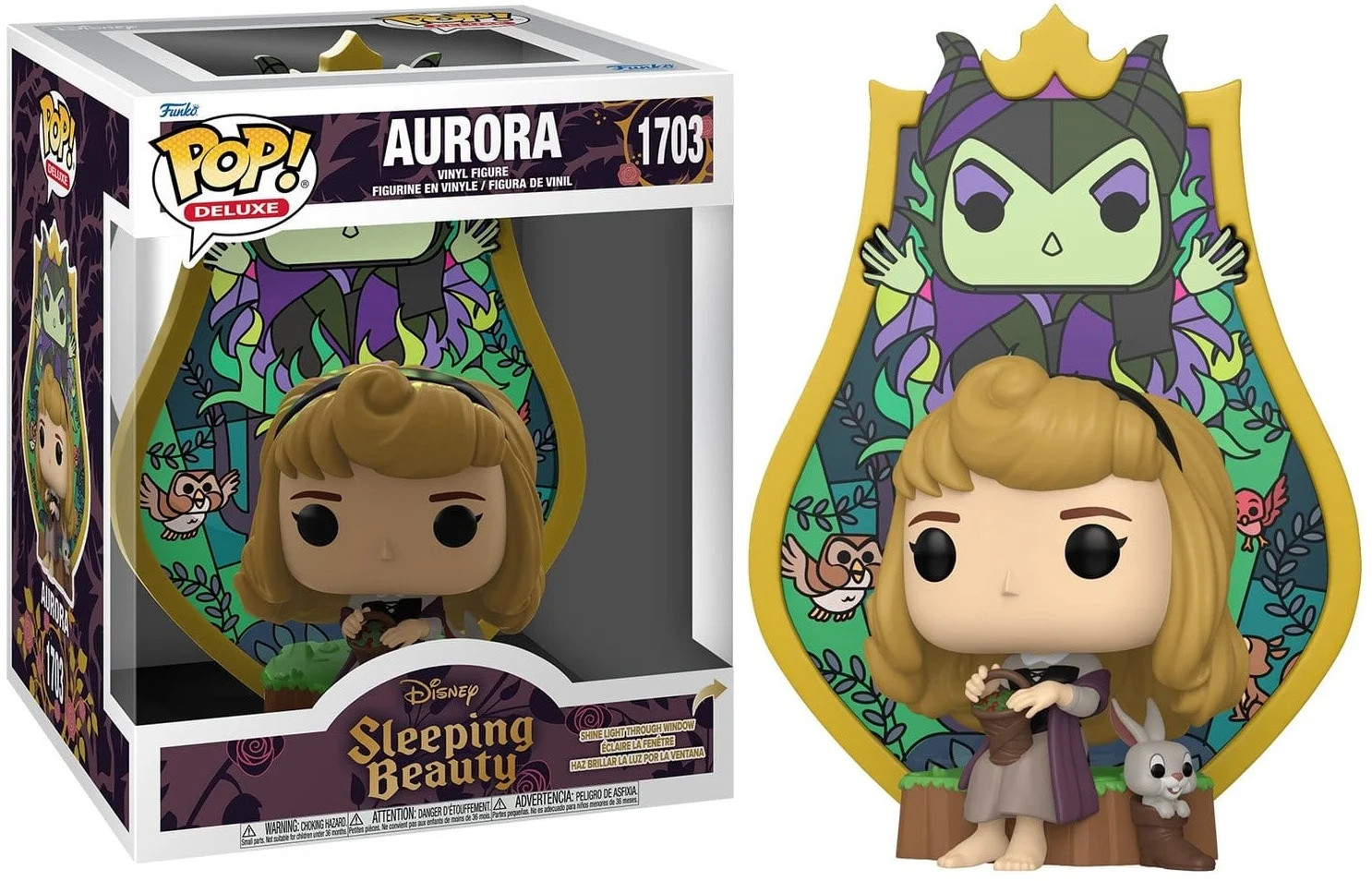 Cadeau idéal Disney figurine Aurora Pop Deluxe n°17 Maleficent Stained Glass pour fan