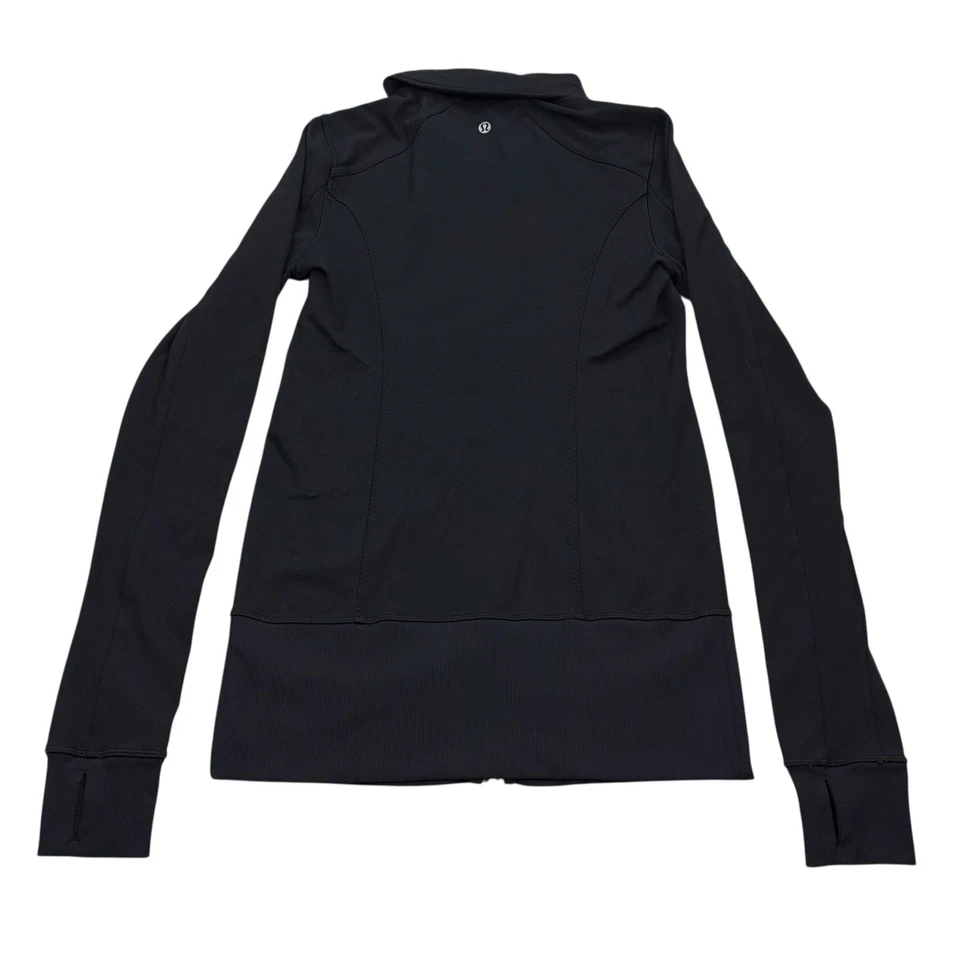 Chaqueta Lululemon Define para mujer talla 6 negra calce ajustado cremallera completa ropa deportiva Foto 3 de 4