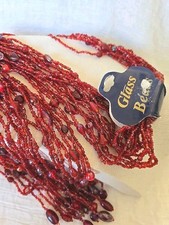 Glass beads for jewelry making Cranberry Red 15 Strands New With Tags 50 Inches