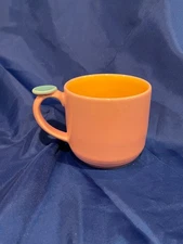 Lindt Stymeist Colorways Mug Pink Yellow Turquoise Thumbprint Handle Japan RARE