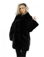 Fur Jacket Size 48 Mahogany Horizontal Mink Fur Italian Neck...