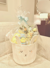 Happy Easter Bunny Basket Hamper Filled With Gifts, Treats & Goodies