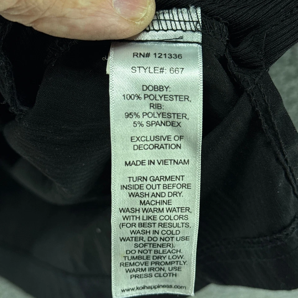 Blusa Médica Koi Lite Force 3 Bolsillos Cuello en V Para Hombre Grande Negra Estilo 667 Foto 4 de 4