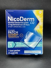 NicoDerm CQ Nicotine Transdermal Step 1  21mg  7 Patches  EXP 2/2027  1-week