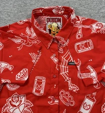Dixxon Flannel Co. Shirt Womens XL Red Party Boy Short Sleeve Botton Down