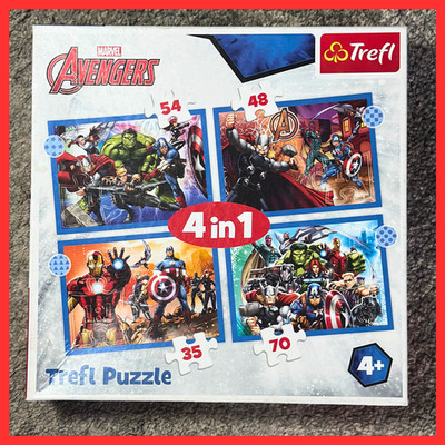 Marvel Avengers  Puzzle 4 in 1  Superhelden 35 + 48 + 54 + 70 Teile Trefl