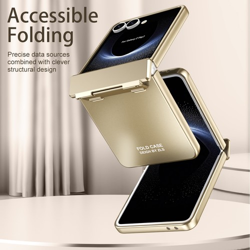 Custodia cerniera PC opaca smerigliata placcatura lusso per Samsung Galaxy Z Flip 7/6/5 - Foto 5 di 15