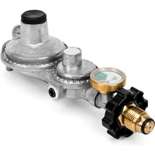 Vertical 2 Stage Propane Regulator with LP Tank Gauge and POL Connection, 3/8...