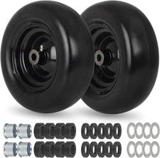 2Pack 11x4.00-5'' Lawn Mower Tire on Wheel Flat Free Smooth Tread Tire Zero Turn