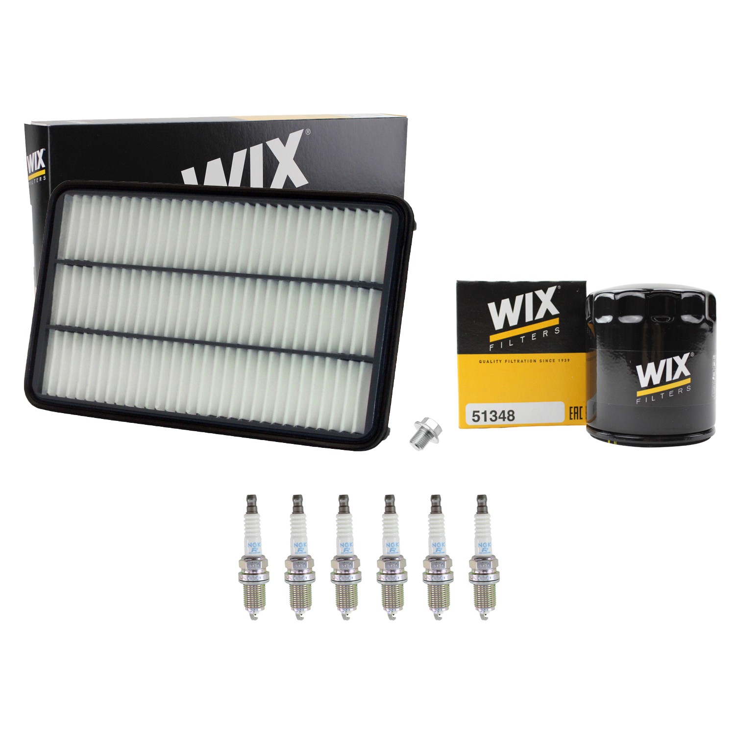 Wix Engine Air Oil Filters  NGK 6 Laser Platinum Spark Plugs Kit for Camry V6 G