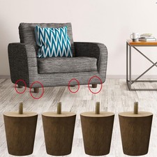 4Pcs 3.1 Inch Wood Furniture Legs Walnut Color Replacement Feet for Sofa DIY
