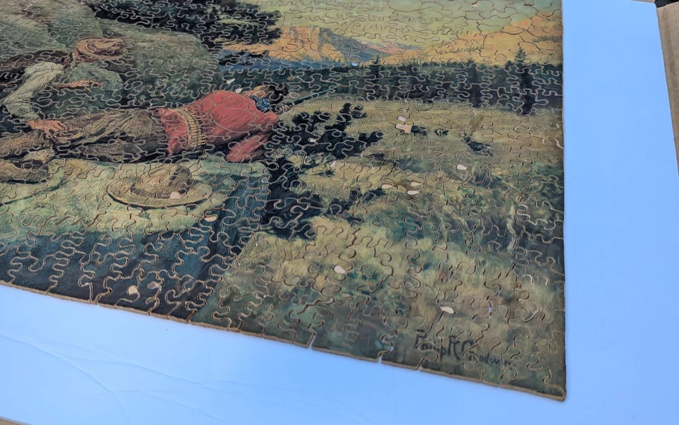 Rompecabezas de madera grande Phillip R Goodwin The Competition raro de colección Foto 4 de 4