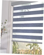  Cordless Zebra Blinds for Windows (24" W x 72" H) with 24"W x 72"H Dark Grey