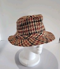 Vintage Woven by Millers Cufden Wool Fedora Hat Made In Ireland Size 7 1/8 Plaid