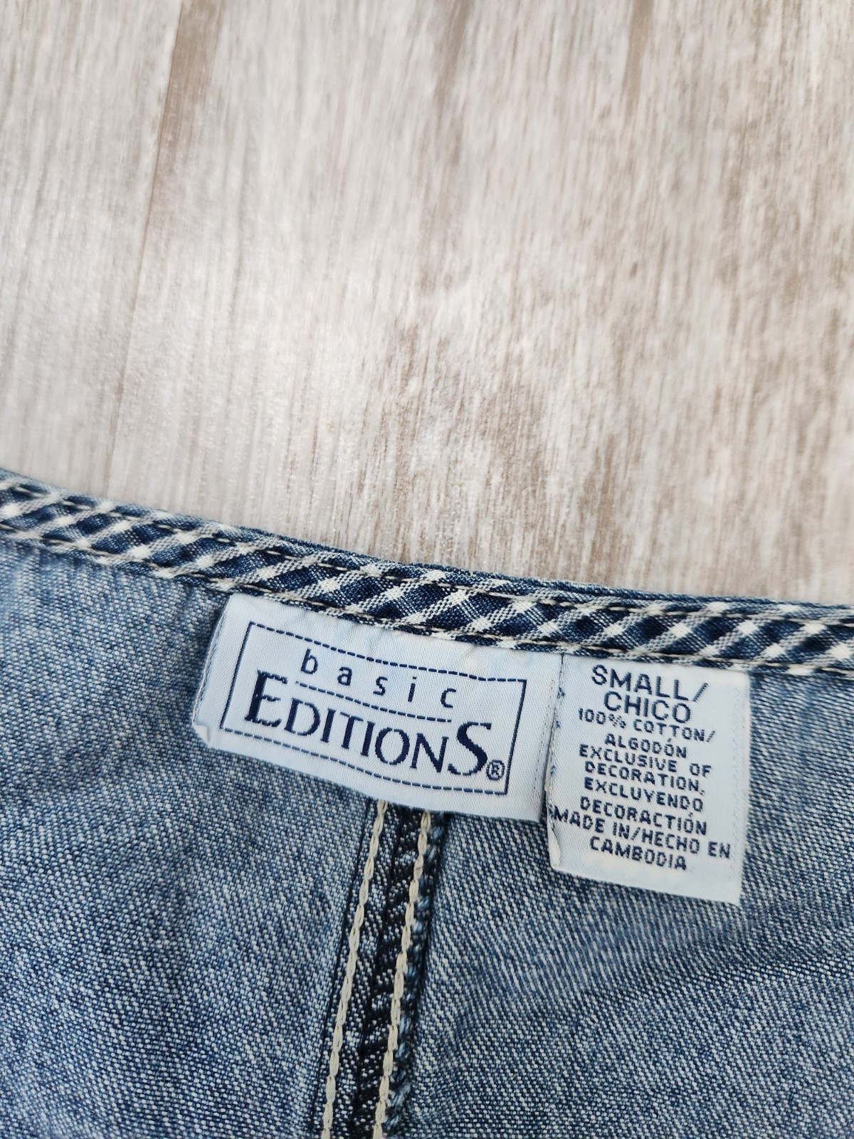 VTG Basic Editions Button Up Blue Denim Midi Dres… - image 5