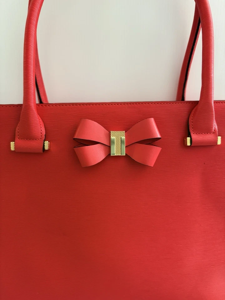 Ted Baker London Callaa Bow Satchel/Shoulder Bag Red EUC - Image 3 of 4