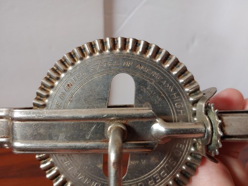 Vintage Handkurbel Schläger EKCO A&J High Speed Super Center Drive Edelstahl - Bild 7 von 9
