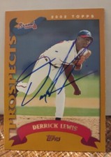 Derrick Lewis Autographed 2002 Topps Traded Baseball Signed Card #T149 Braves