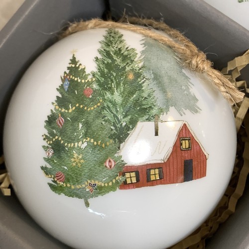 JUEGO DE ADORNOS DE NAVIDAD EN EL PAÍS Pottery Barn bolas de vidrio nostálgicas - Imagen 5 de 8