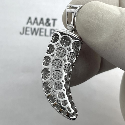Ciondolo Dente Tigre Zirconi Cubici Argento Sterling 925 - Foto 3 di 4