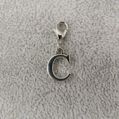 Initial CAPITAL LETTER C Charm Zipper Pull Keychain Add On Clip
