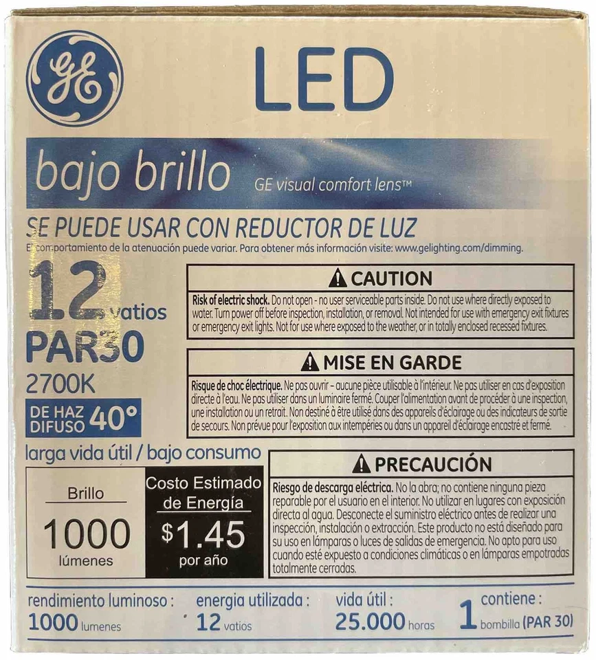 LED Light Bulb Low Glare 1000 Lumens Flood Lights GE PAR30 Energy Efficient NEW - Image 3 of 4