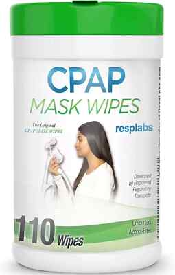 resplabs CPAP Mask Wipes Unscented Cleaner for Full 110 Count (Pack of 1)