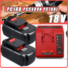 Ni-Mh Replacement Battery / Charger for Porter Cable 18V Battery PC18B PCC489N