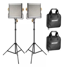 Neewer 2 Packs Dimmable Bi-Color 480 LED Video Light and Stand Lighting Kit