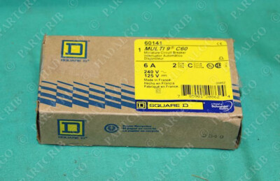 Square D, Multi 9 C60, 60141, Merlin Gerin Minitaure Circuit Breaker 6A 6 Amp 2P