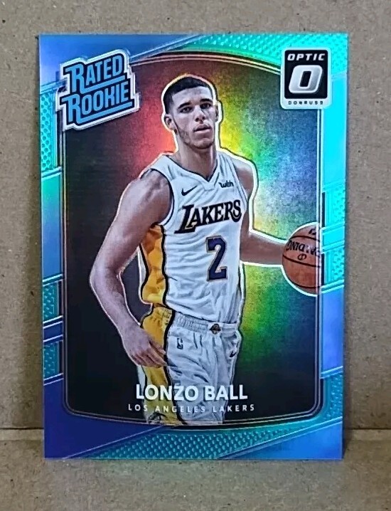 2017-18 Donruss Optic Lonzo Ball RATED ROOKIE AQUA PRIZM 15/25 RC LAKERS SSP