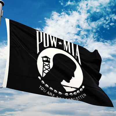 3x5 FT POW MIA You Are Not Forgotten Flag – Double Sided 75D Polyester, Black & White, Printed