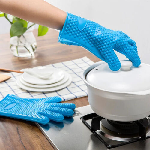 Backofenhandschuhe | Silikon Handschuhe | 2 Stück | Hellblau - Bild 1 von 5