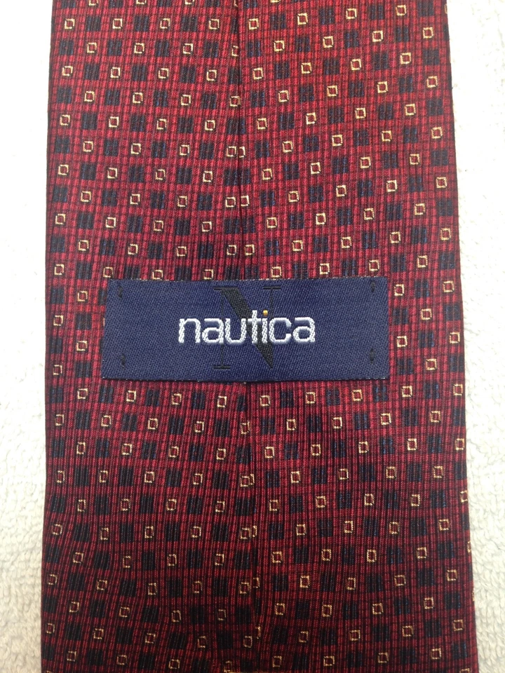CORBATA NAUTICA HOMBRE 4 X 58 ROJA CON NEGRO Y DORADO Foto 4 de 4