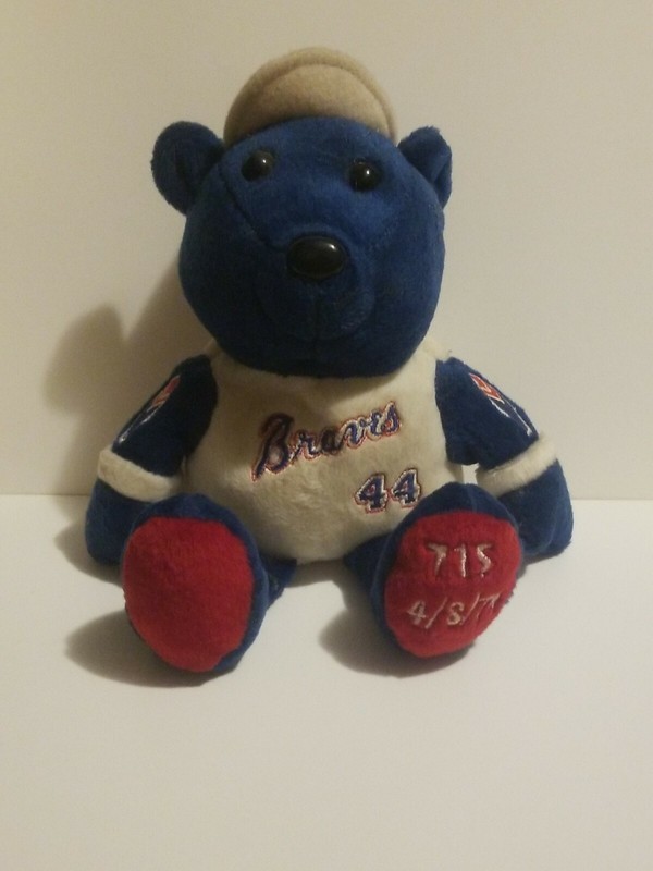 Hank Aaron Rare 1999 715 HR 4/8/74 Bean Bag Plush Bear Atlanta Braves 8 ” 