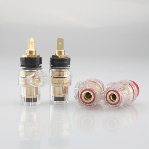 4PCS Amplificatore HiFi Placcato Oro Attacco Altoparlante Post Terminale Presa Banana - Foto 3 di 12