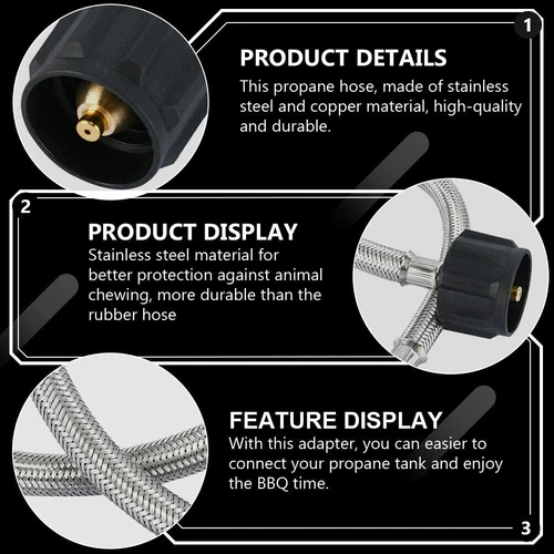 2 Pack 15 inch Stainless RV Propane Hose with Gauge QCC1/ Type 1 Connection - 第 10/38 張圖片